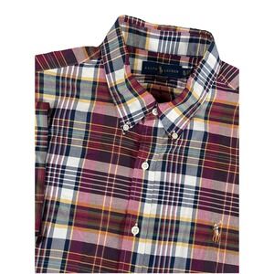 Polo Ralph Lauren Classic Fit S/S Shirt Multicolored Plaid Flesh Pony Men's XL